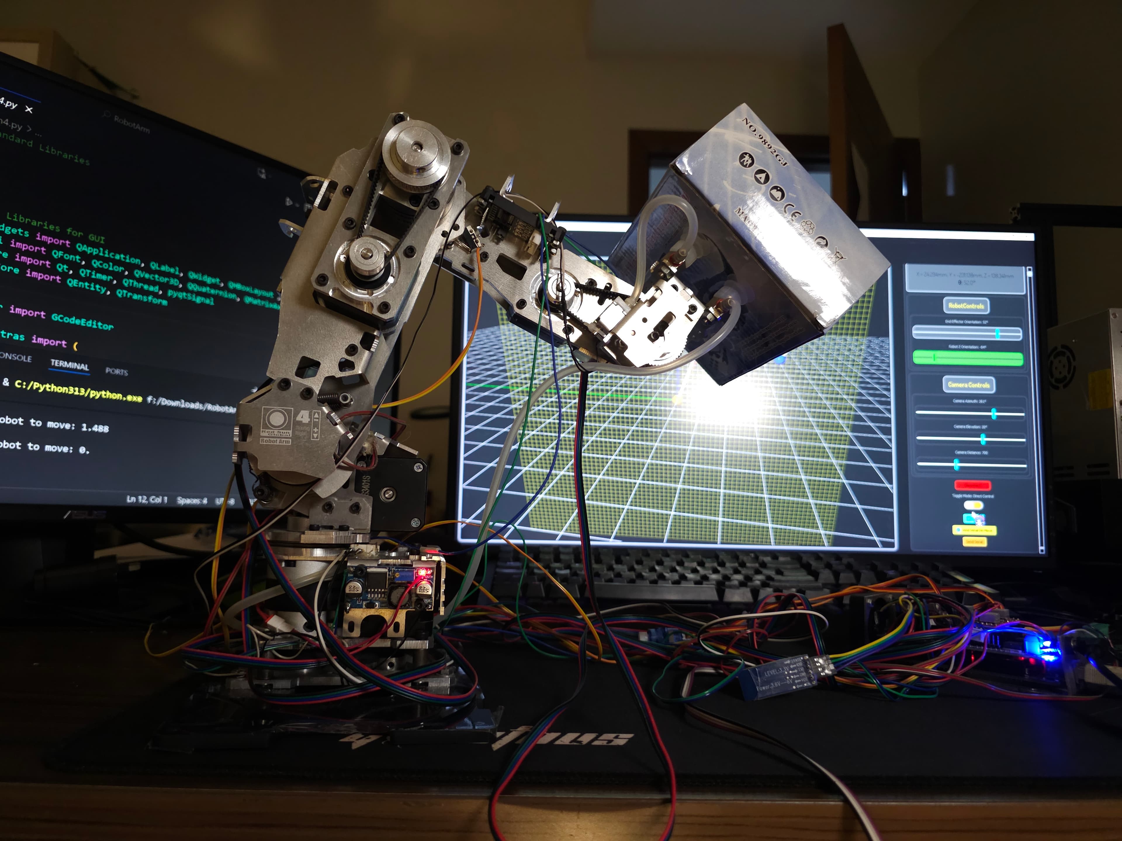 Robot <span class="text-pink-400 glow-text-pink">Arm</span> Control: Complete 3D Positioning System with Inverse Kinematics